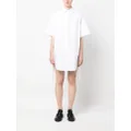 Thom Browne Heavy Poplin gathered shirt minidress - White