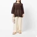 Nanushka logo crochet mini dress - Brown
