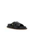 Jil Sander crocodile-embossed leather sandals - Black