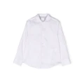 Eleventy Kids long-sleeve striped cotton shirt - White