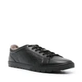 Kiton logo-debossed leather sneakers - Black