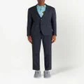 ETRO patterned-jacquard straight-leg trousers - Blue