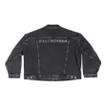Balenciaga logo-embellished denim jacket - Black