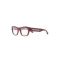 Balenciaga Eyewear logo-print rectangle-frame glasses - Red