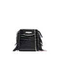 Maje M crocodile-embossed leather mini bag - Black