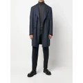 Canali double-breasted wool coat - Blue