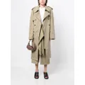 Goen.J contrast-panel double-breasted trench coat - Brown