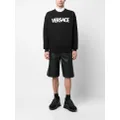 Versace mesh logo appliqué sweatshirt - Black