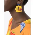 Amir Slama appliqué-detail drop earrings - Yellow