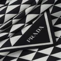 Prada triangle-logo silk scarf - Black