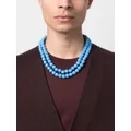 Jil Sander beaded T-bar necklace - Blue