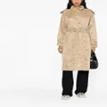 Moncler hooded belted trench coat - Neutrals