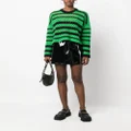 RED Valentino striped open-knit cotton jumper - Green