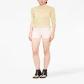 Miu Miu logo-patch shorts - Pink