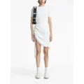 Dion Lee gathered ribbed-knit miniskirt - White