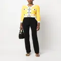 Moschino heart-appliqué cropped jacket - Yellow
