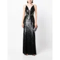 Jenny Packham Amara sequin-embellished sleeveless gown - Black