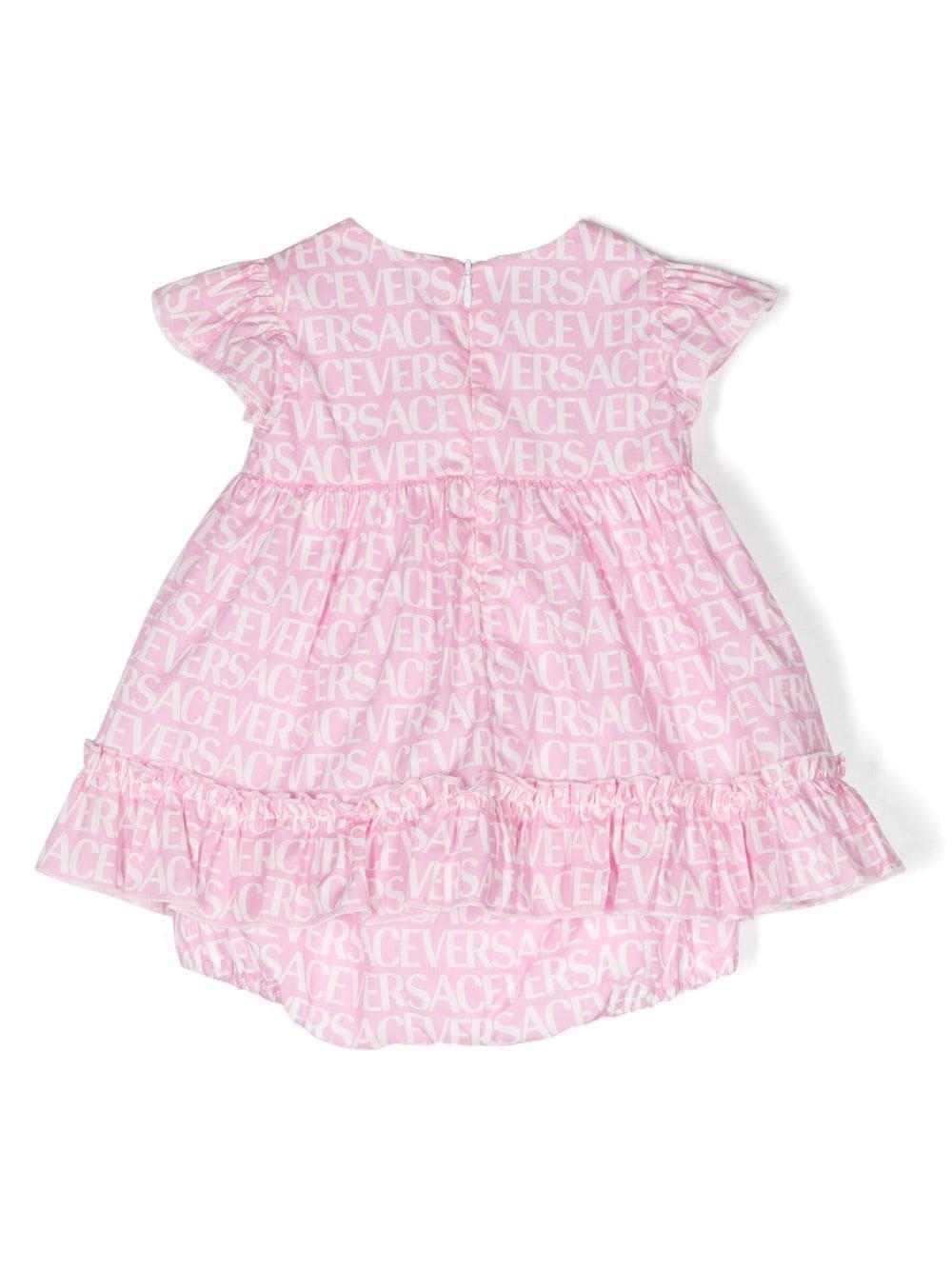 Versace Kids logo-print cotton dress set - Pink