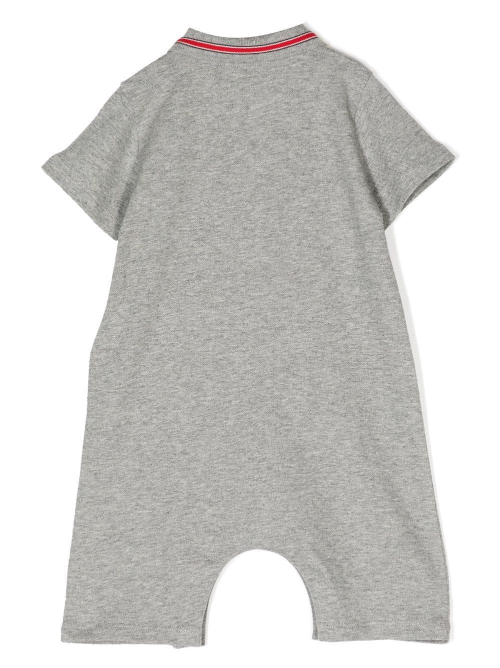 Moncler Enfant logo-patch cotton romper - Grey