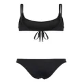The Attico fine-ribbed bikini set - Black
