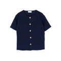 Miki House collarless short-sleeve shirt - Blue