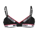 Moschino logo-print bra - Black