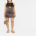 Nanushka ring-detail cut-out mini dress - Brown