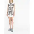 MSGM abstract-print fitted dress - White