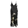 Carine Gilson floral-print maxi camisole dress - Black