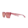Dolce & Gabbana Eyewear transparent-frame logo-plaque sunglasses - Pink