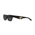 Dolce & Gabbana Eyewear round-frame logo-plaque sunglasses - Black