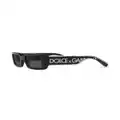 Dolce & Gabbana Eyewear rectangular-frame logo-print sunglasses - Black