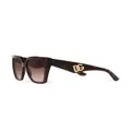Dolce & Gabbana Eyewear tortoiseshell logo-plaque arm sunglasses - Brown