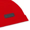 Prada logo-patch beanie - Red