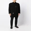 Yohji Yamamoto flower-doodle long shirt - Black