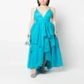 alice + olivia Doja V-neck tiered tulle dress - Blue