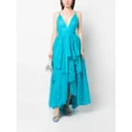 alice + olivia Doja V-neck tiered tulle dress - Blue