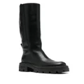 Sergio Rossi square-toe leather boots - Black