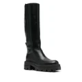 Sergio Rossi square-toe leather boots - Black