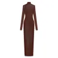 Saint Laurent ribbed-knit long dress - Brown