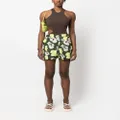 MSGM floral-print cotton shorts - Green