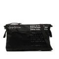 Yohji Yamamoto slogan-print mesh shoulder bag - Black