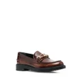 Tod's logo chain-embellished loafers - Brown
