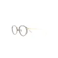 Linda Farrow Cesar round-frame etched glasses - Gold
