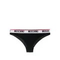 Moschino two-pack logo-waist cotton briefs - Black