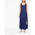 ASPESI panelled linen maxi dress - Blue