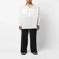 Saint Laurent striped classic-collar shirt - White