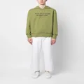 Kiton quote-print cotton-blend hoodie - Green