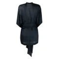 Carine Gilson silk lace-trim robe - Blue