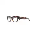 Balenciaga Eyewear logo-print rectangle-frame glasses - Brown